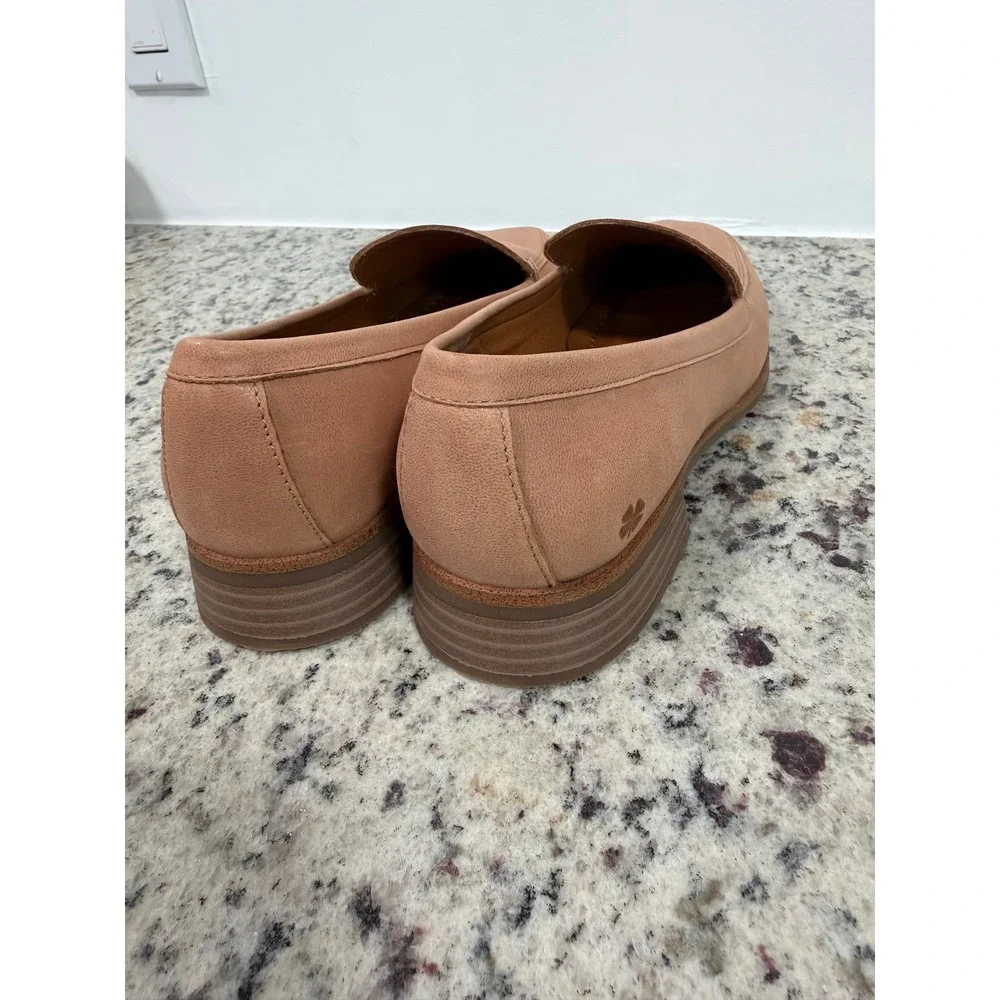 Lucky Brand Laurien Tan Leather Square Toe Loafers Shoes Womens 6.5 M LK-LAURIEN